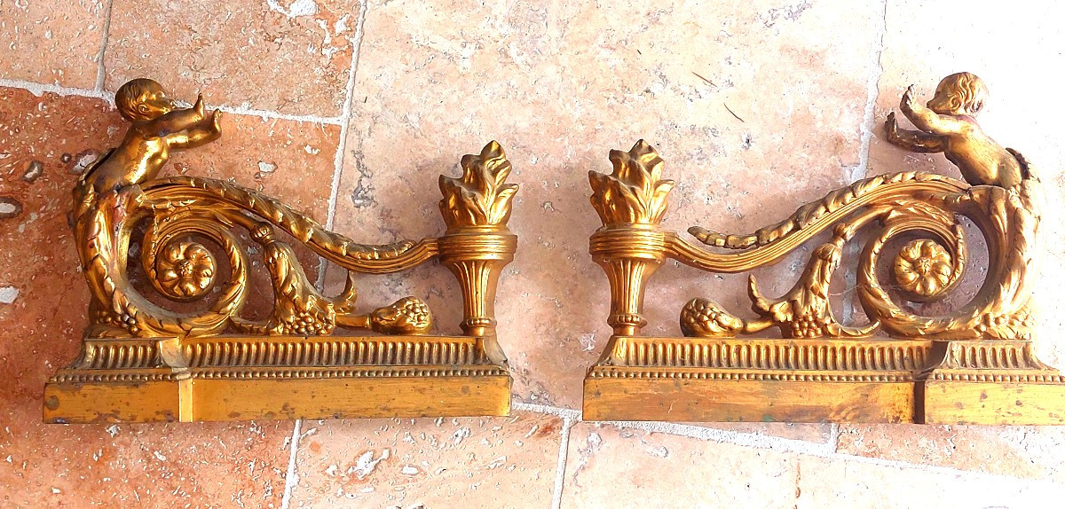 Barre de cheminée. Bronze