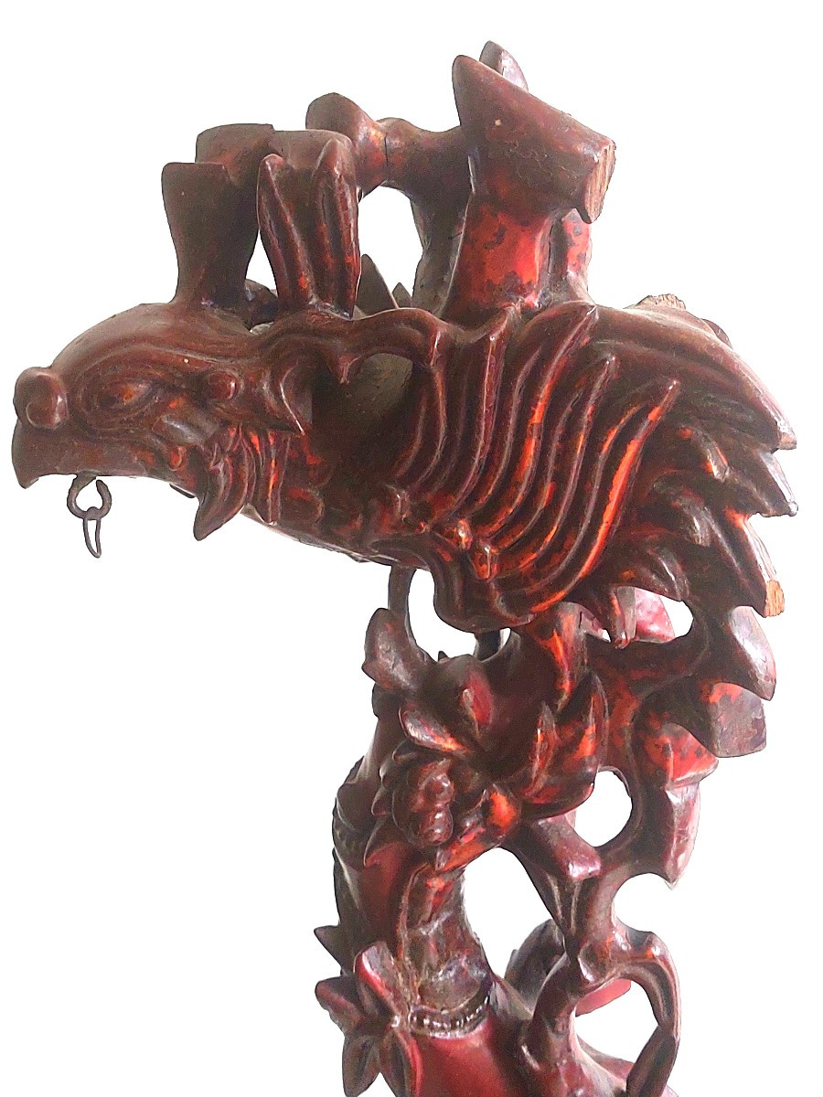 Sculpture Asiatique en bois exotique-photo-3