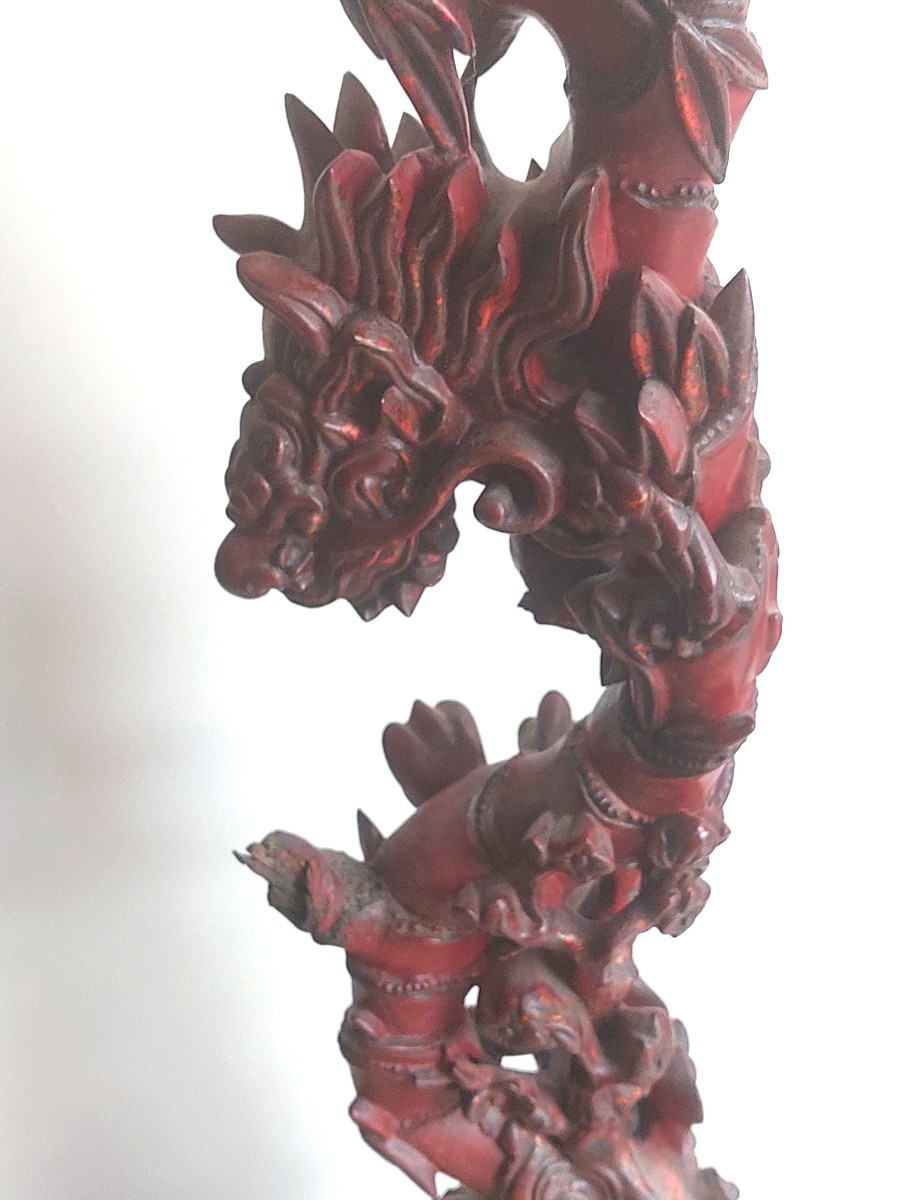 Sculpture Asiatique en bois exotique-photo-4