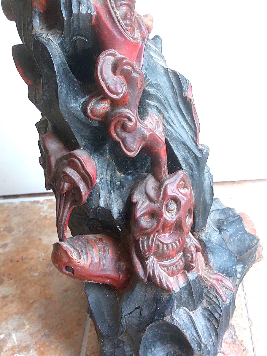 Sculpture Asiatique en bois exotique-photo-1