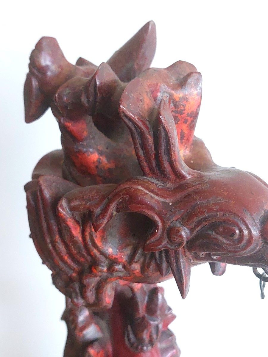 Sculpture Asiatique en bois exotique-photo-2
