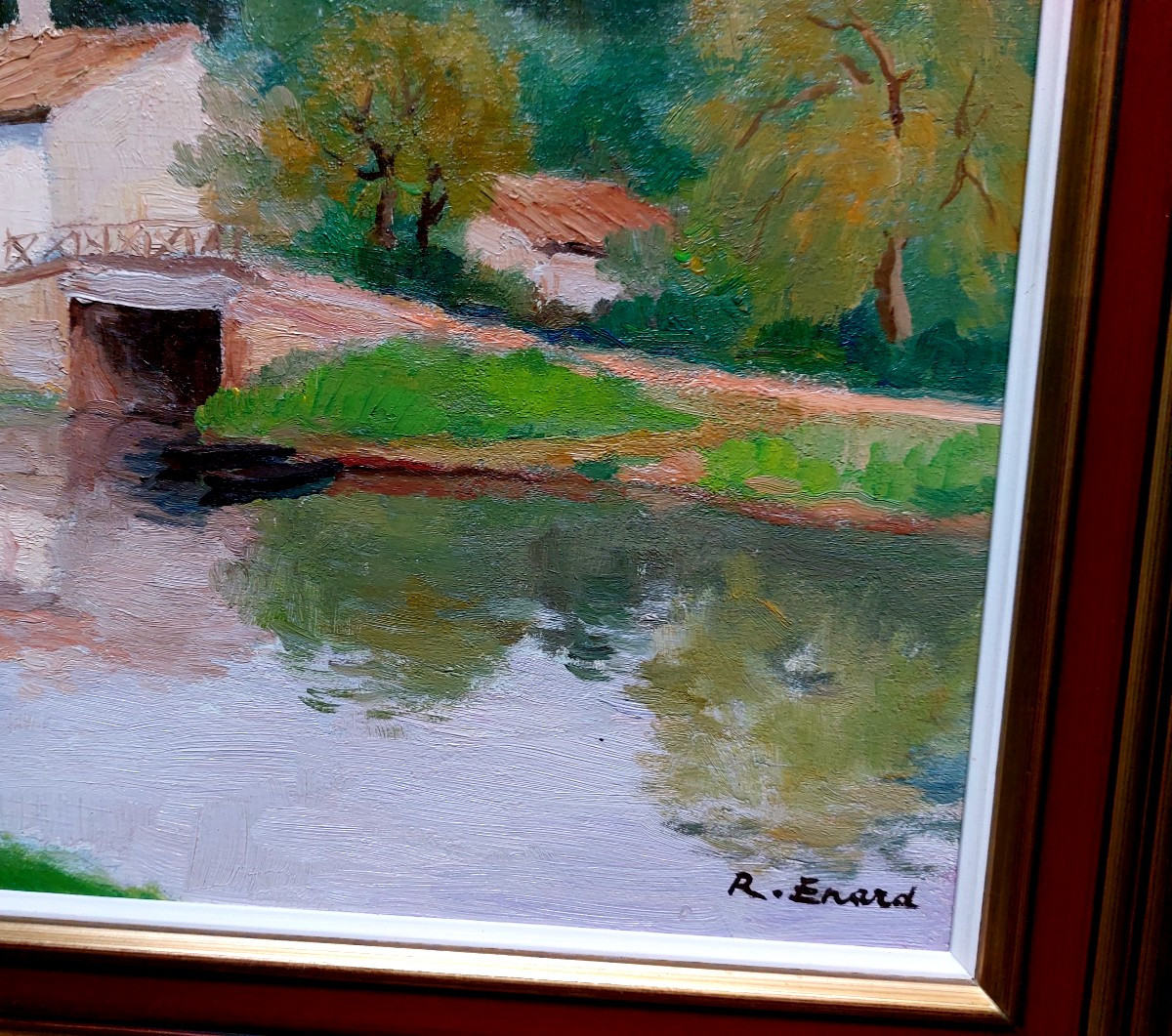 Peinture "Marais Poitevin" Raymond ENARD.-photo-3