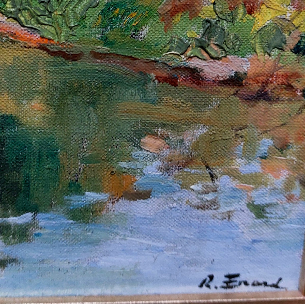 Painting "marais Poitevin" By Raymond Enard-photo-3
