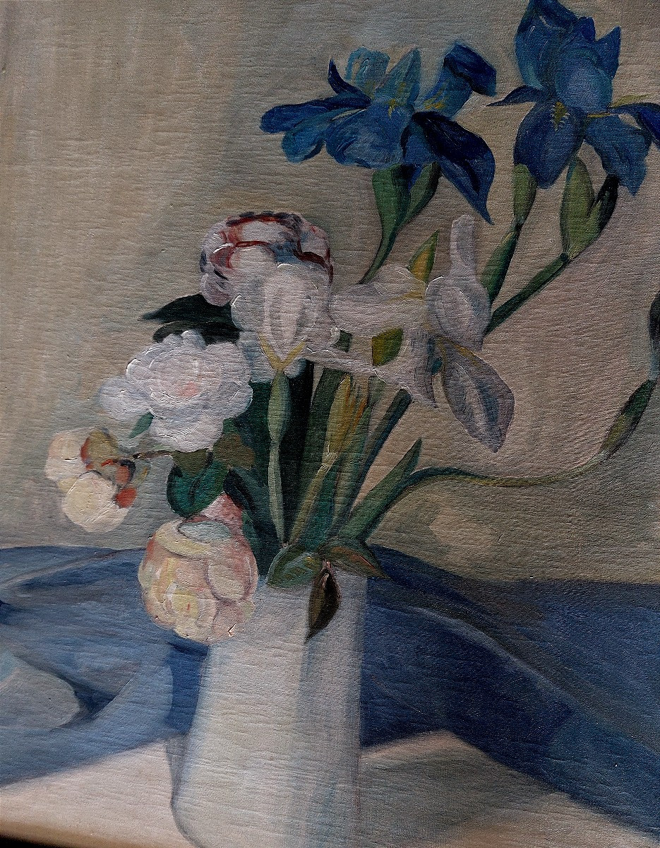 Peinture "Bouquet de fleurs" Michael BAXTE.-photo-2
