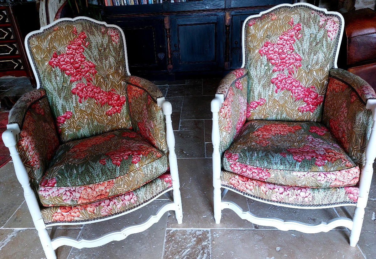 Pair Of Bergère Armchairs.