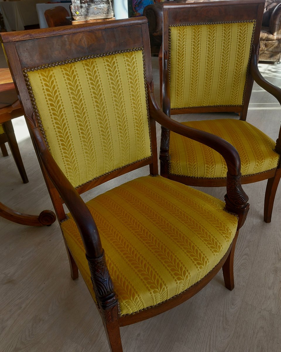 Pair Of Empire-style Armchairs.-photo-4