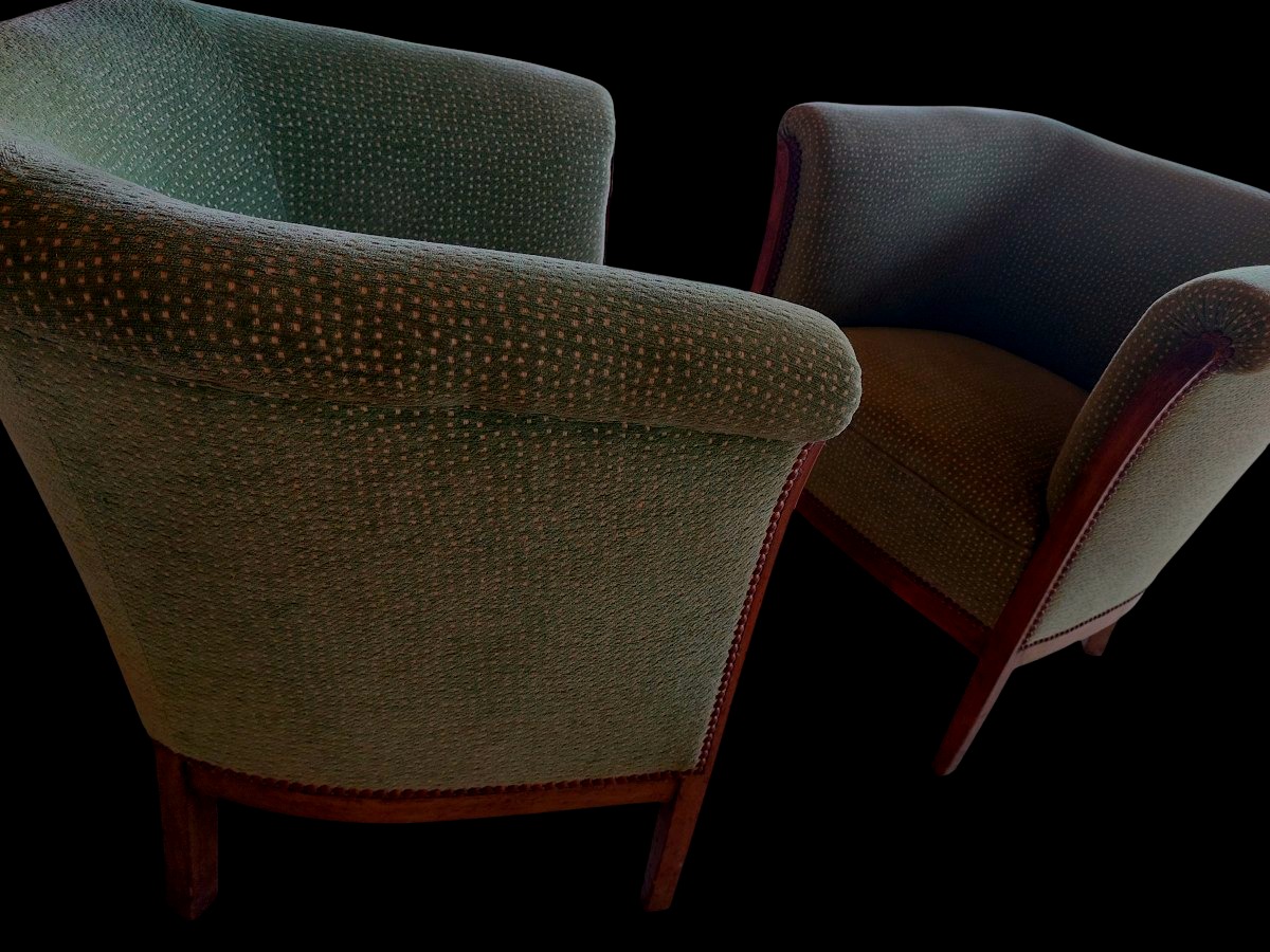 Two Art Deco Armchairs-photo-4