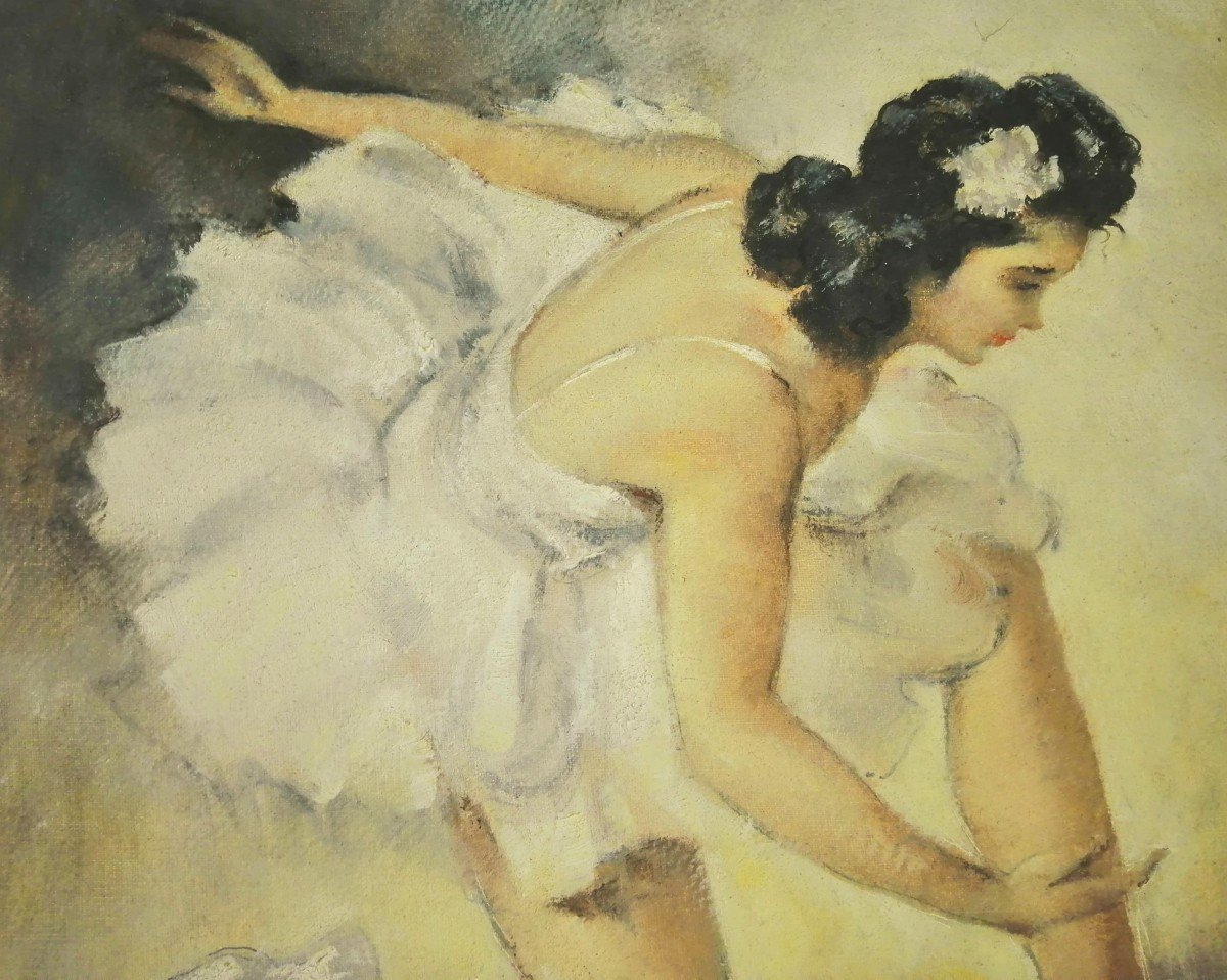 Peinture . Danseuse . César Vilot.-photo-3