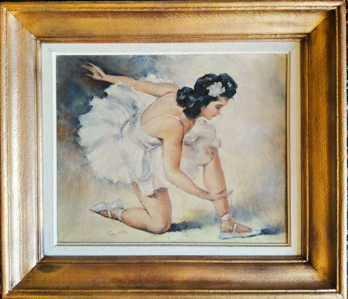 Peinture . Danseuse . César Vilot.