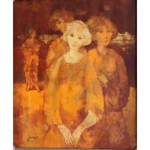 Peinture "Portrait de Femmes" Daniel Jaugey