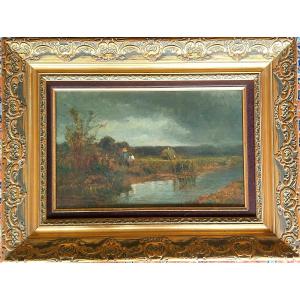 Peinture ,paysage, ( Paul Huet ?)