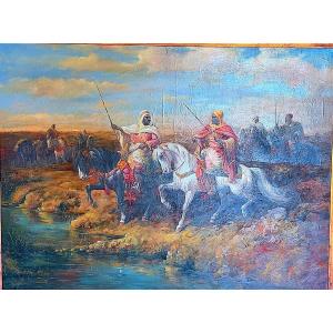 Important Orientalist Painting In The Taste Of Adolph Schreyer