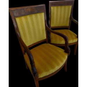 Paire de fauteuils Empire.
