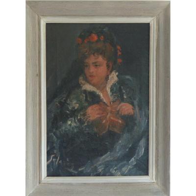 peinture portrait de femme vers 1900