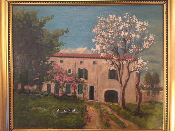 GASTON  BALANDE, La maison de famille en Vendée, Huile sur toile, 55 x 46,6 cm -photo-2