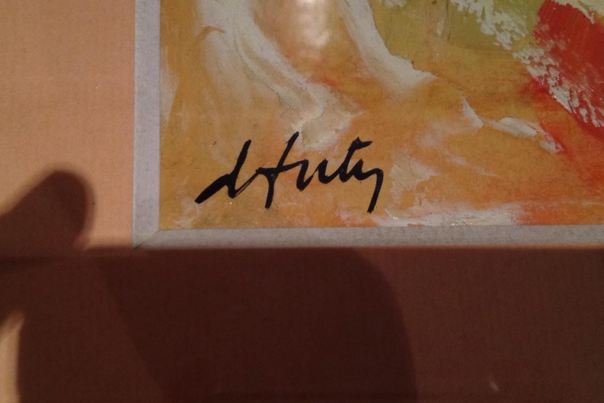 Henry d'Anty, Still Life With Fruit, Acrylic On Cardboard, 32 X 23,5 Cm-photo-2