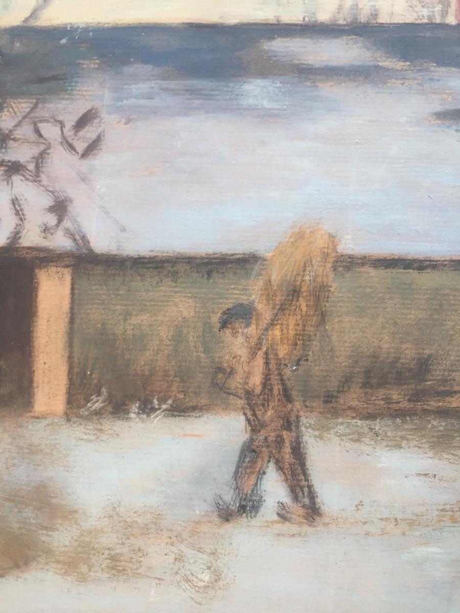 Marthe Orant, Courtyard Snowy Farm, Oil On Canvas, 46 X 55 Cm-photo-3
