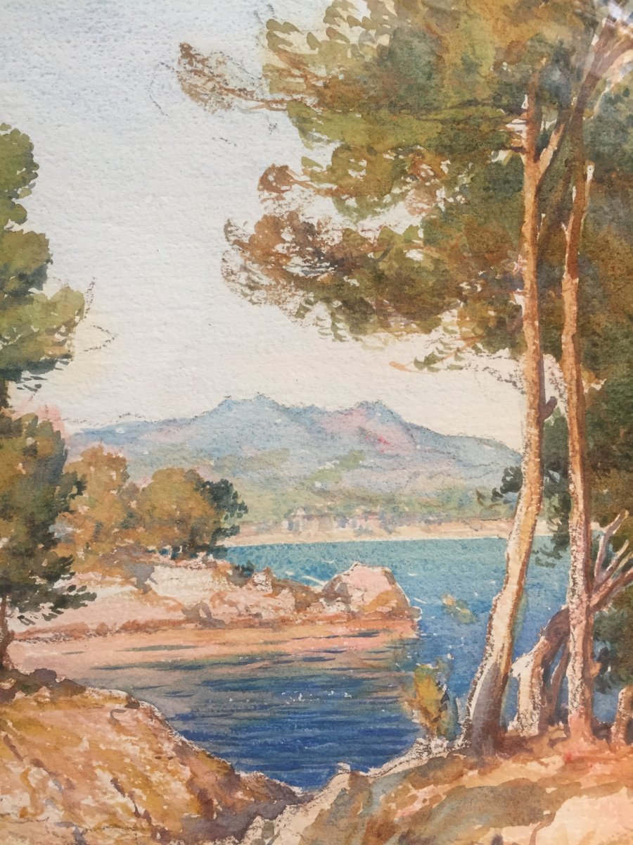 Emile Appay, River, Watercolor, 56 X 72 Cm-photo-1