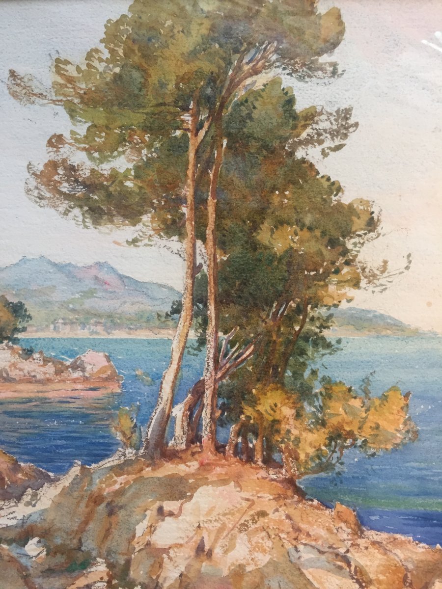 Emile Appay, River, Watercolor, 56 X 72 Cm-photo-3