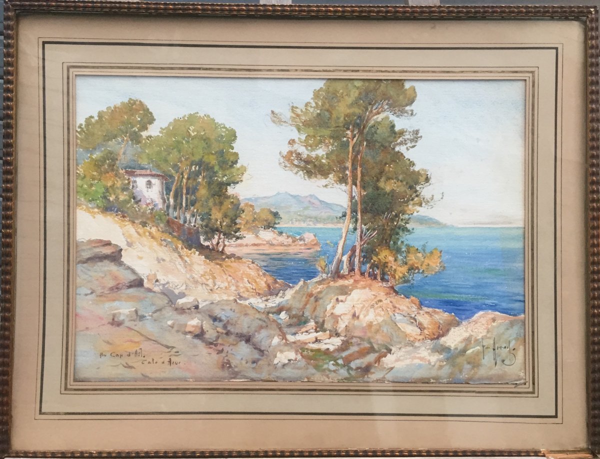 Emile Appay, River, Watercolor, 56 X 72 Cm