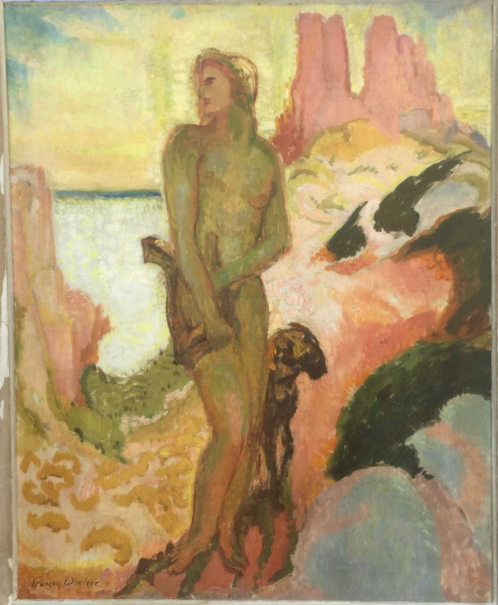 François Quelvée, Apollo At La Lyre, Circa 1920, Oil On Canvas, 65 X 81 Cm