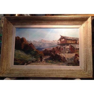 Louis Vigon, Landscape Of The Hautes-alpes, Oil On Canvas, 70 X 48 Cm