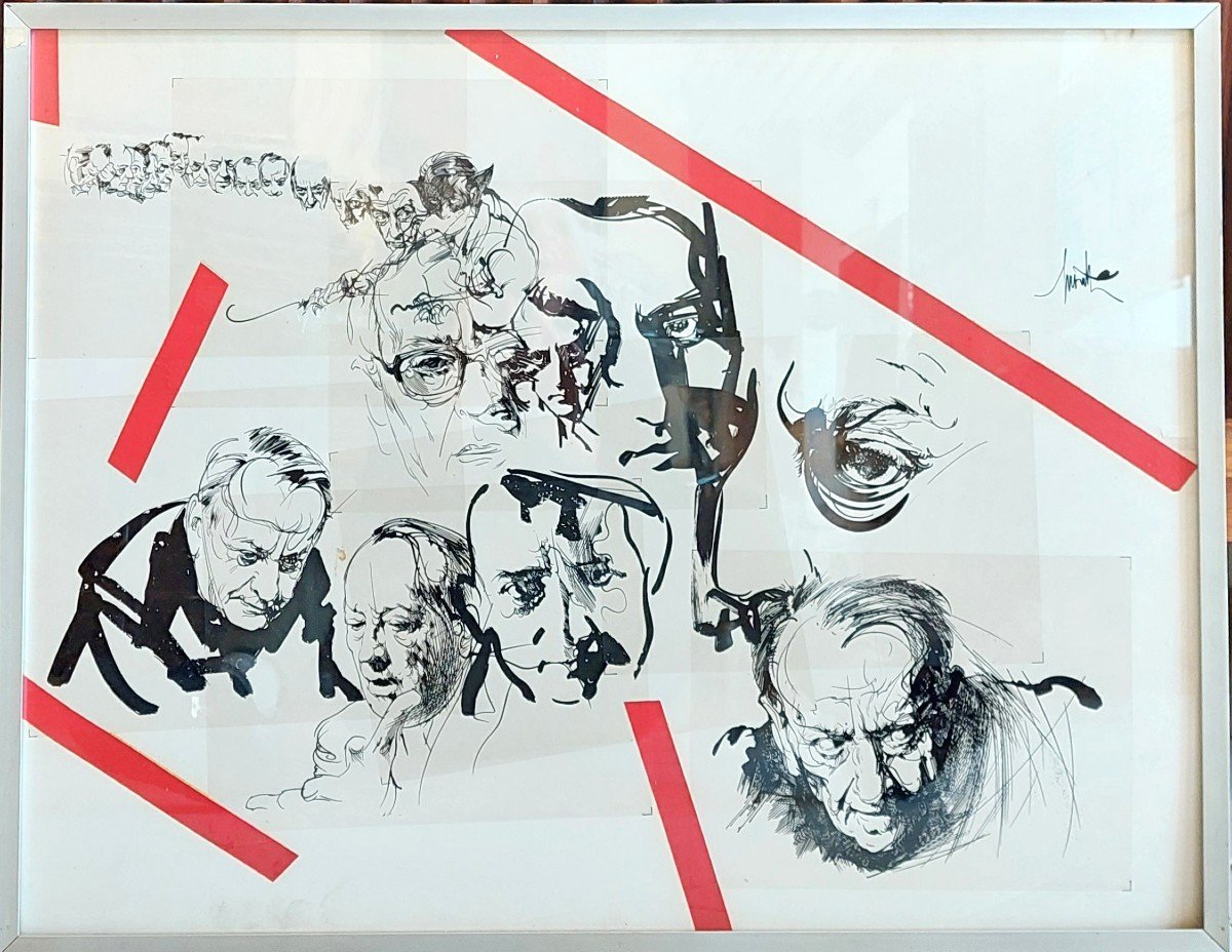 Raymond Moretti  Encre Et Collage 