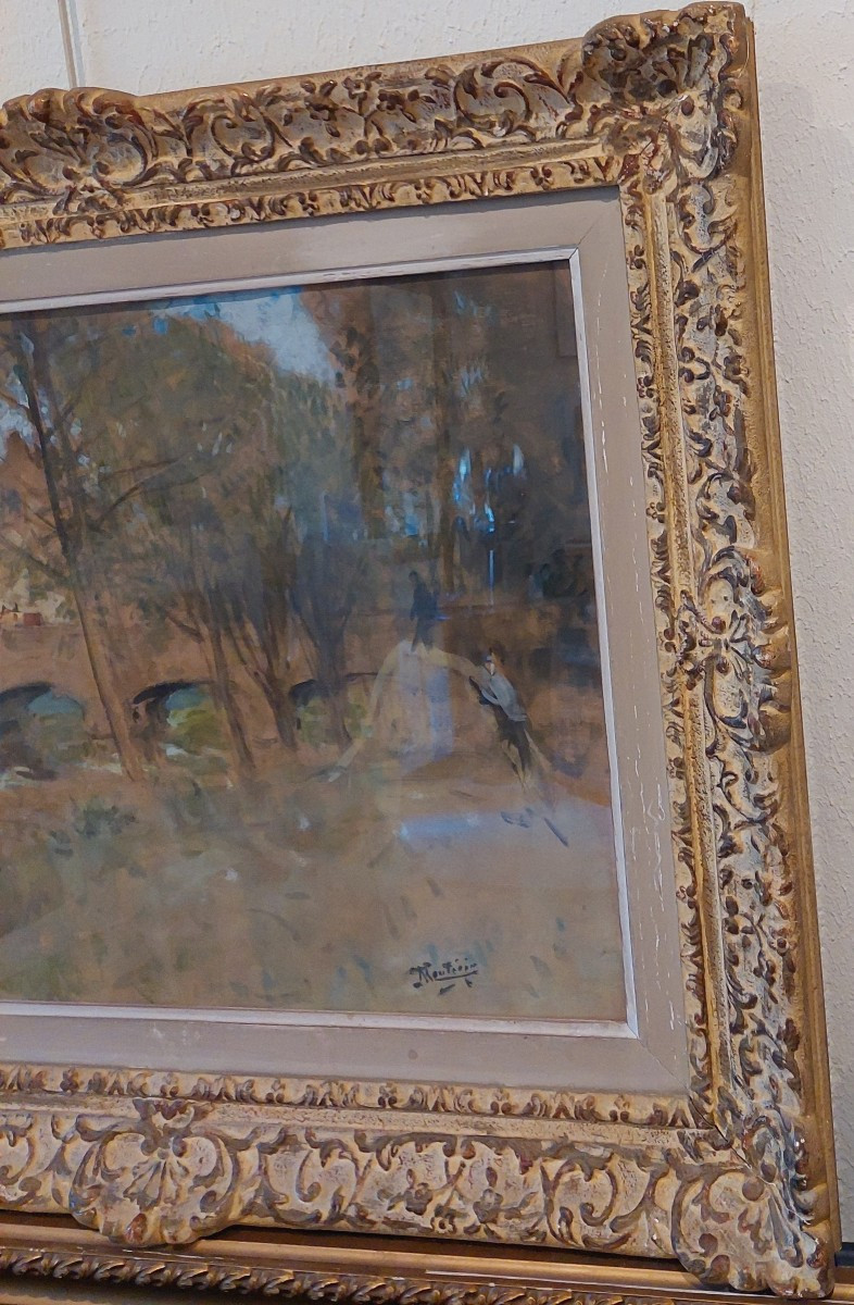 Pierre Eugène MONTEZIN ( 1874-1946 ) Grande gouache paysage.-photo-2