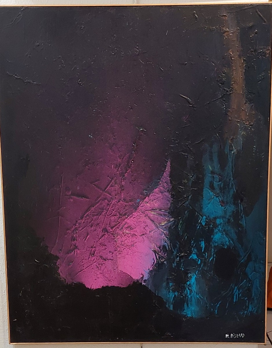 Michel BISBARD ( Né en 1962 ) Huile / toile 92 x 73 cm Abstraction