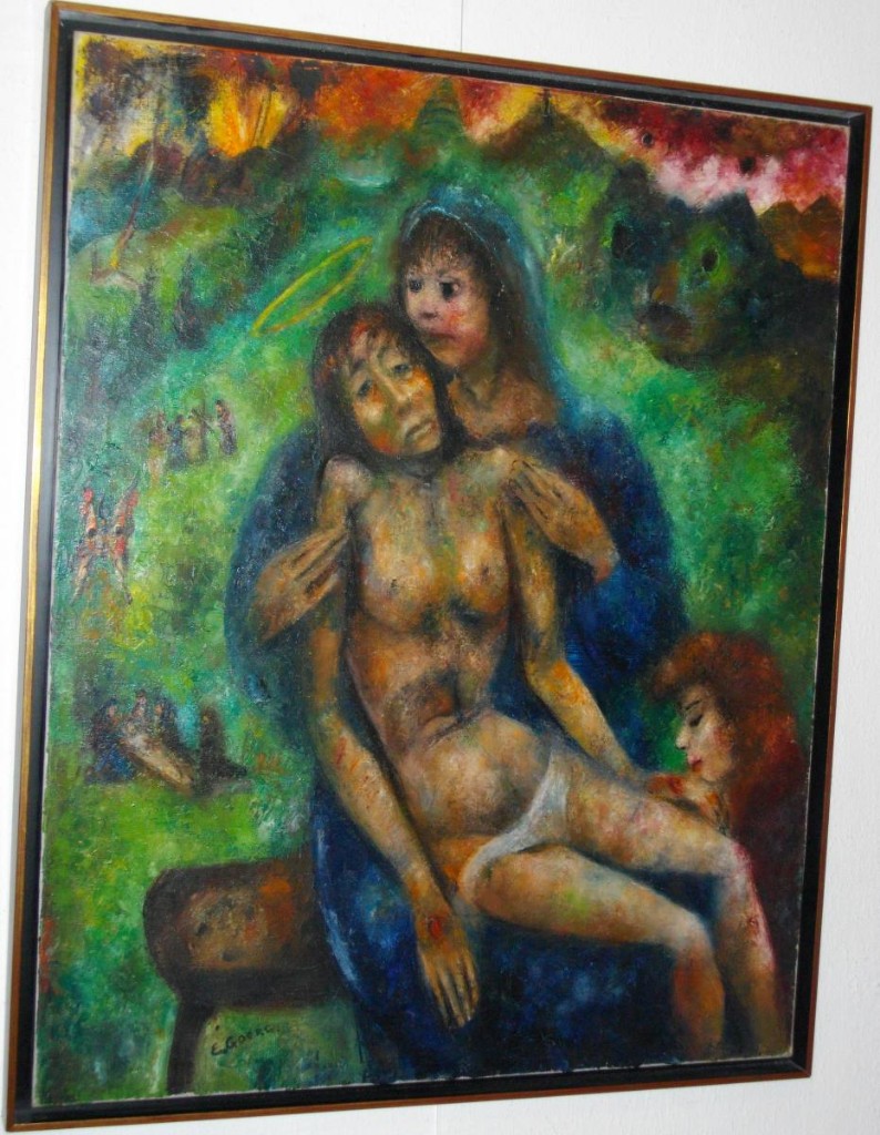 Edouard Goerg Pieta Oil / Canvas 100 X 81 Cm 1961