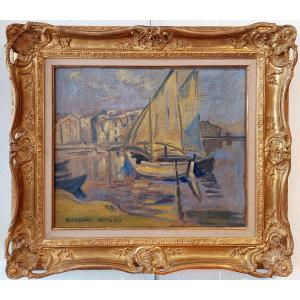 MATHIEU VERDILHAN Louis ( 1875-1928 ) Voiliers dans le port.