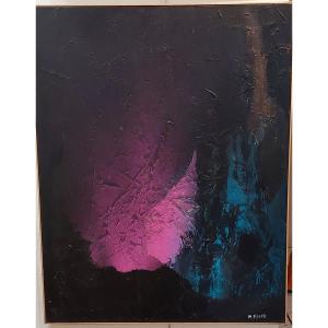 Michel Bisbard ( Born 1962 ) Oil / Canvas 92 X 73 Cm Abstraction