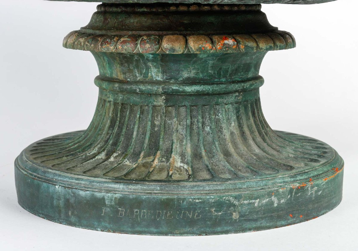 Un Important Vase Dit Warwick En Bronze ,signé Barbedienne   41cmx65cm-photo-6