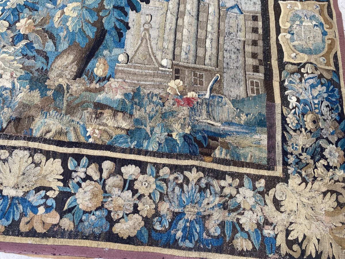 Une Importante Tapisserie d'Aubusson Verdure Exotique 18 Eme Siecle 5,20mx2,70m-photo-7