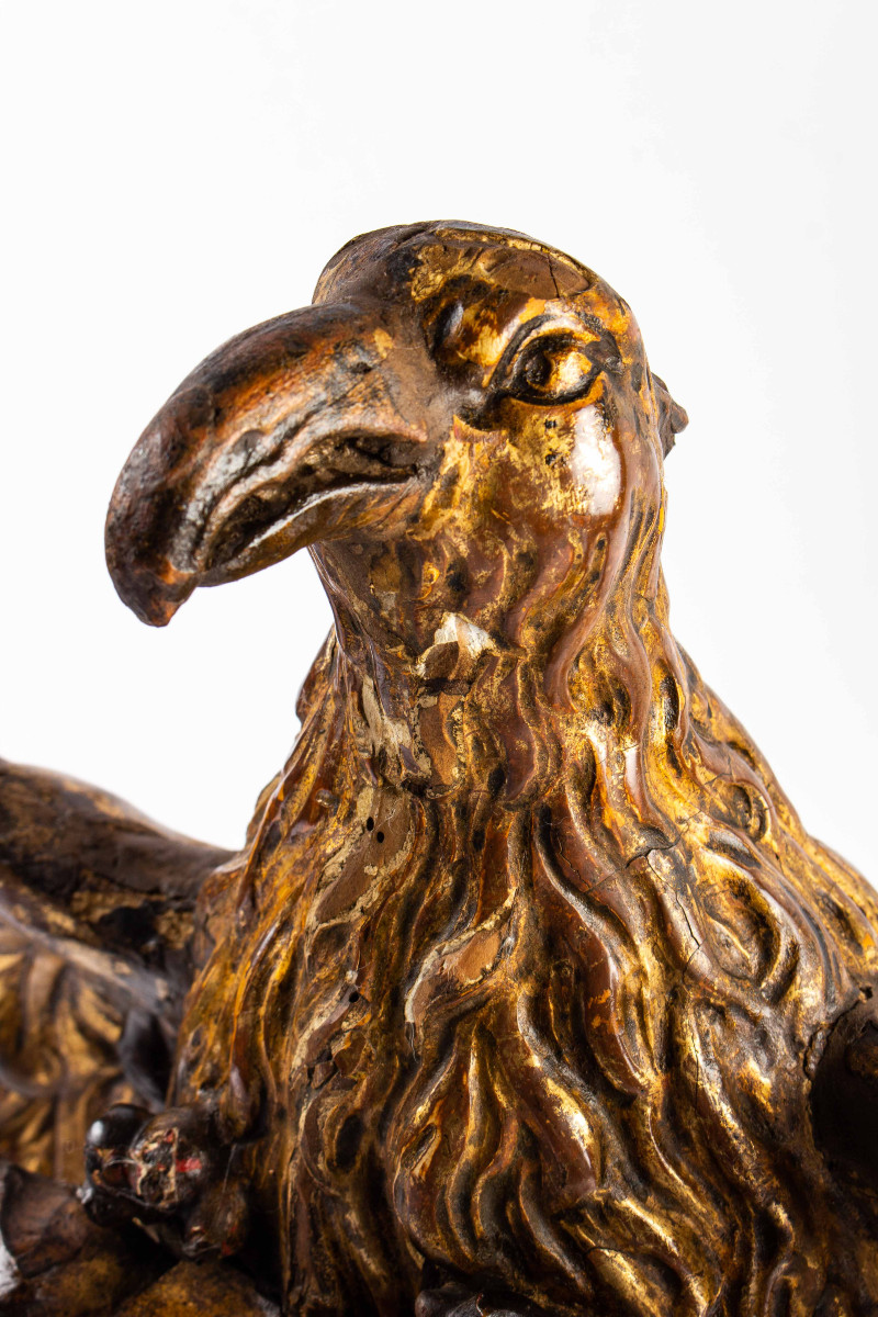 An 18th Century Gilded Wooden Eagle-photo-4