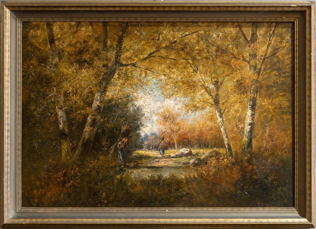 grande Huile sur toile signée P Schouten 19 eme siecle