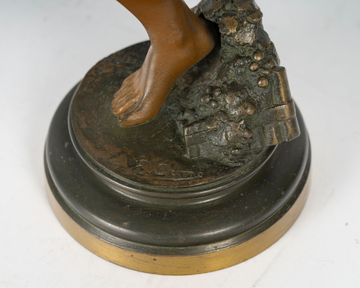 faune dansant bronze signé Ernest Damé 19 eme  39cm-photo-4