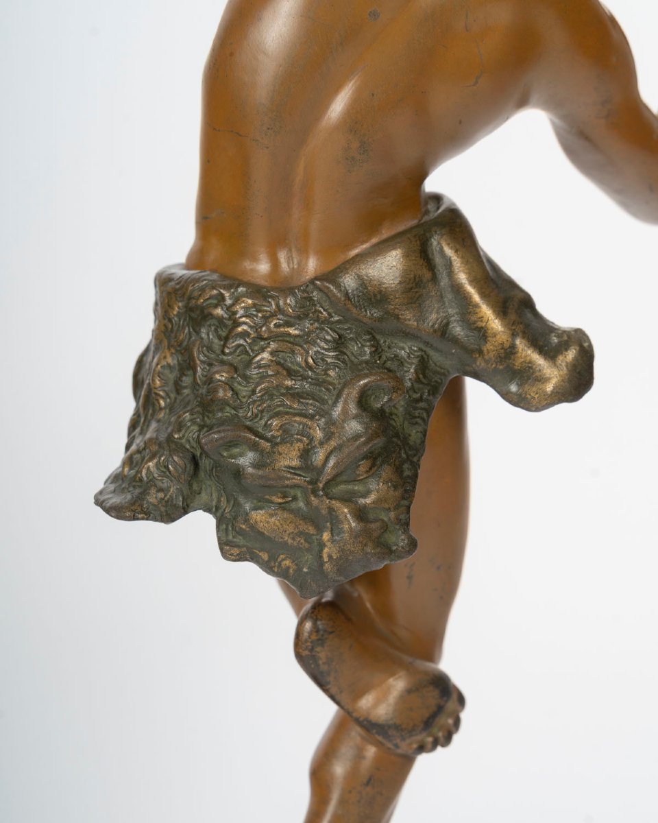 faune dansant bronze signé Ernest Damé 19 eme  39cm-photo-2
