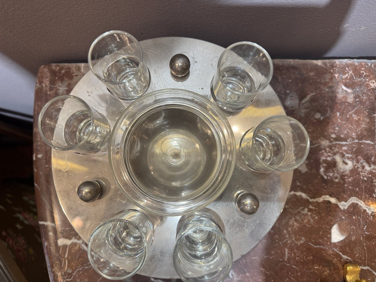 un service a caviar verre et metal argenté-photo-4