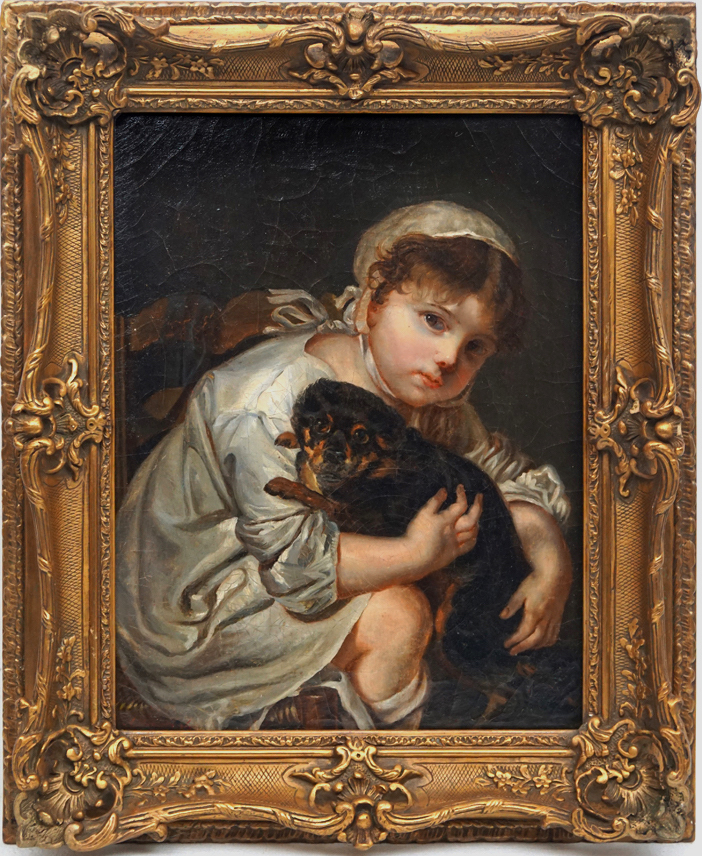 l'Enfant jouant avec un chien d'aprés Jean Baptiste Greuze
