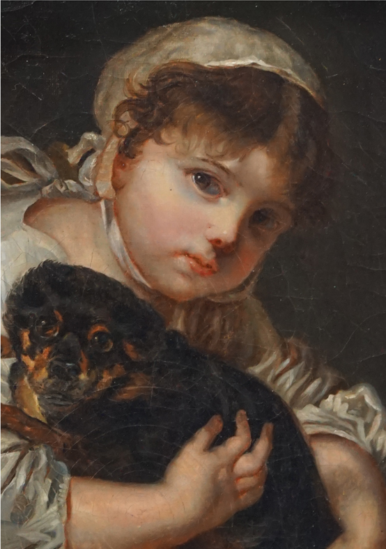 l'Enfant jouant avec un chien d'aprés Jean Baptiste Greuze-photo-2