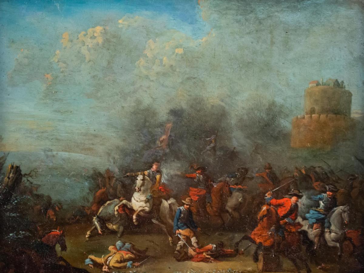 Cavalry Shock Attributed To Philips Wouwerman (1619-1668)-photo-2