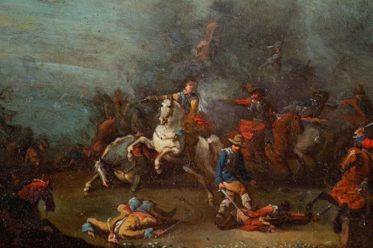 Cavalry Shock Attributed To Philips Wouwerman (1619-1668)-photo-3