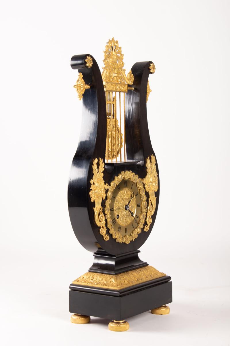 Pendule Lyre XIXème Siècle-photo-2