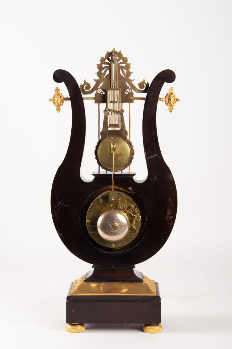 Pendule Lyre XIXème Siècle-photo-4