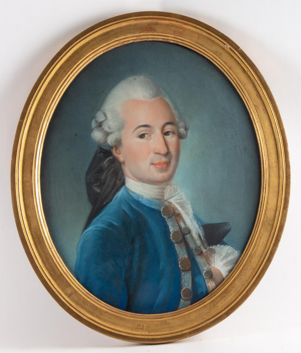 portrait d'un gentilhomme  : pastel , XVIII ème siècle