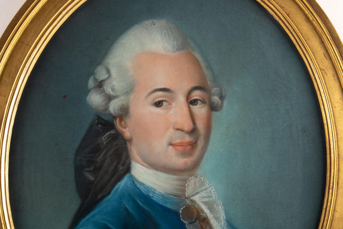 portrait d'un gentilhomme  : pastel , XVIII ème siècle-photo-2