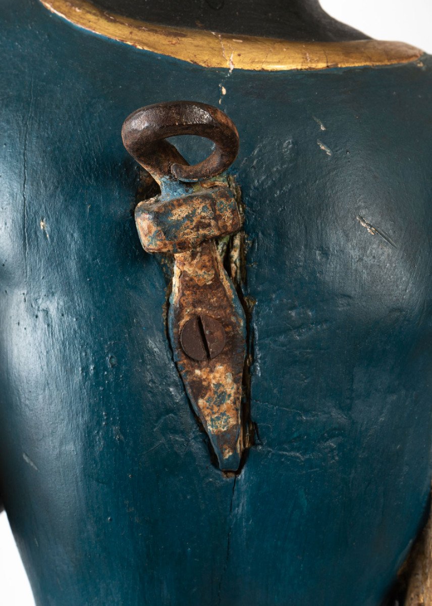 Paire De Nubiens En Bois Sculpté Polychrome ,venise Debut Du 19 Eme Siecle-photo-5