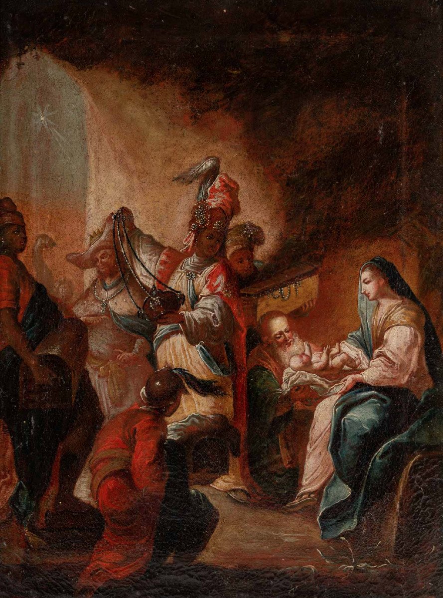 The Adoration Of The Three Wise Men, Central European School Circa 1800-photo-2