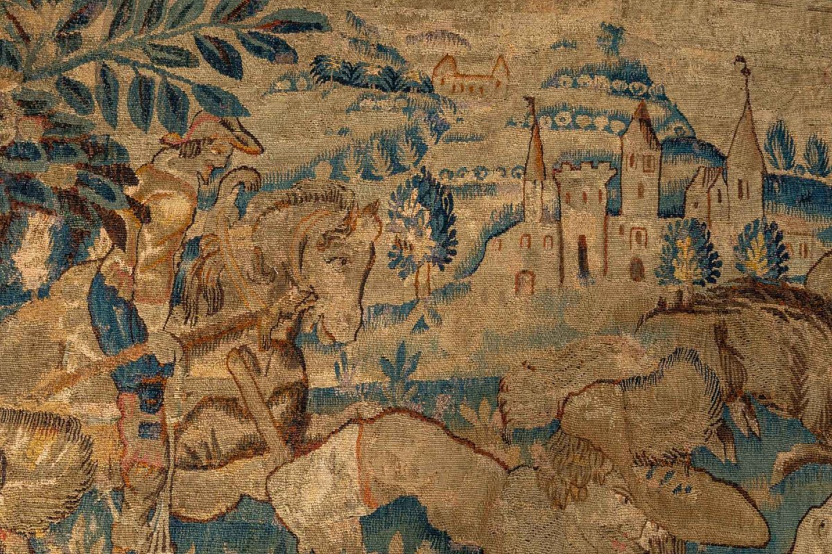Tapisserie Des Flandres 16 Eme Siecle Une Chasse à l'Epieu-photo-4